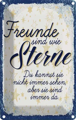 Produktbild von vianmo Blechschild 30x20 cm Freunde wie Sterne sind immer da Spruch Zitat