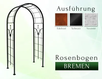 Produktbild von GardenAndPools Rosenbogen Bremen B 1,60 m Rost Pergola Metallrosenbogen Gartenbogen Rosensäule