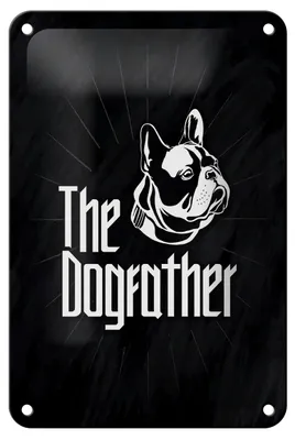 Produktbild von Blechschild Tiere Hund Dog The Dogfather 12x18cm Geschenk Schild