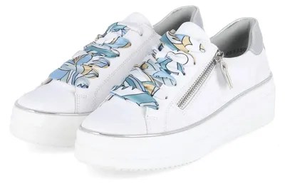 Immagine prodotto di Scarpe da ginnastica da donna Remonte, colore bianco, in pelle liscia, taglia 43