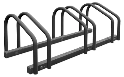Obrázok produktu pre TRANKIELO® - Držiak na bicykle pre 3 bicykle - Oceľ antracitovej farby, vhodný na použitie v interiéri aj exteriéri, maximálna šírka pneumatík 60 mm