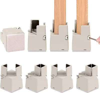 Produktbild von Famanu Möbelverhöher 8 Stück - Extra breite Möbelverhöher - Für Möbelbeine von 22 bis 42 mm - 5 cm Erhöhung