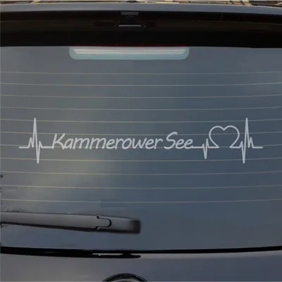 Produktbild von Heckscheibenaufkleber Kammerower See Herzschlag Puls See Liebe 55x10 cm Milchglas Auto Aufkleber Sticker