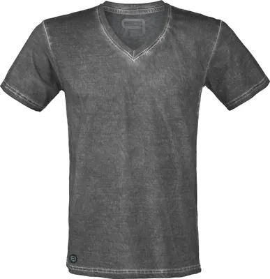 Produktbild von RED by EMP Herren dunkelgraues Basic T-Shirt in individueller Waschung S