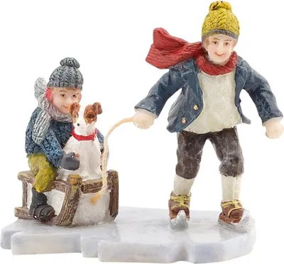 Produktbild von Luville Weihnachtsfigur Schlittschuhlaufen mit Freundin für Miniatur-Weihnachtsdorf