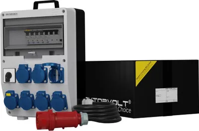 Produktbild von Stromverteiler TD-S/FI 1x0-1 Nockenschalter 7x230V Kabel 5x2,5mm2 Doktorvolt® 6169