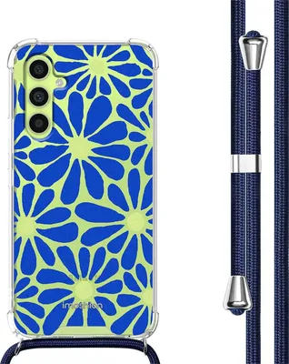 Zdjęcie produktu dla etui imoshion Design ze sznurkiem do Samsung Galaxy A34 (5G) - Cobalt Blue Flowers Connect