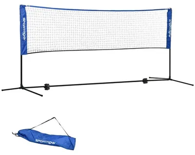 Image de Filet de badminton avec support, réglable en hauteur | Couleur : Bleu | Dimensions : 103 x 310 x 107-155 cm