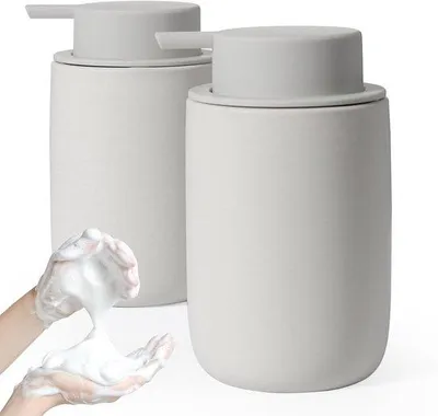 Produktbild von Keramische Seifenspender mattgrau 350ml 2er Set