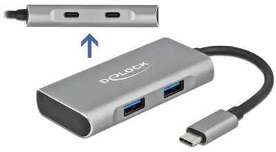 Image de Hub Delock - 2 x USB 3.2 Gen 2 + 2 x USB-C 3.2 Gen 2