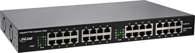 Obrázok produktu pre InLine 32316H, Gigabit Ethernet, 10,100,1000 Mbit/s, IEEE 802.3ab, IEEE 802.3af, IEEE 802.3u, Čierna, Nadprúd, Prepätie, Prehriatie, 56 V