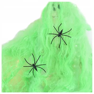 Produktbild von GrusySztuczna Pajęczyna Halloween Zielona z Pająkami
