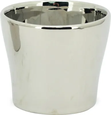 Produktbild von Topf konisch Pflanzgefäß Pflanztopf silber Ø 16x14 cm