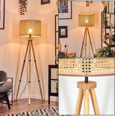 Produktbild von Varoni Stehlampe aus Holz/Rattan/Wienergeflecht in Naturfarben/Beige
