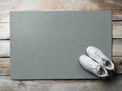 Produktbild von Fußmatte Aussen - Schuhmatte Haustür- Schmutzfangmatte Türvorleger - Outdoor Teppich Schmutzfänger - 60x40 cm - Kiesgrau