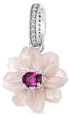 Produktbild von Charm Ewige Rose mit rosenrotem Mittelstein