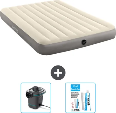 Obrázok produktu pre Nafukovacia posteľ Intex - pre 2 osoby - 152 x 203 x 25 cm - béžová - vrátane čerpadla a súpravy na opravu