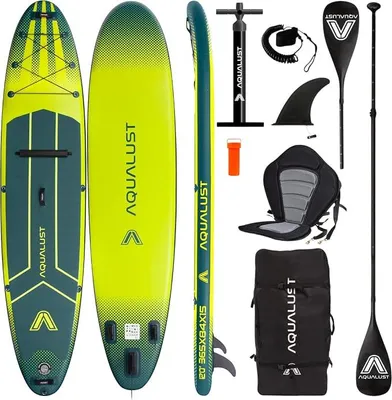 Imagen del producto de 12.0 Conjunto de tabla de paddle surf inflable (iSUP), tabla para surf, 365 cm, capacidad de 170 kg, color verde