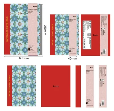 Produktbild von Aquarelljournal, 100% Baumwolle, 24 Blätter, WEISS