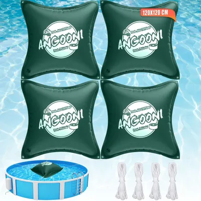 Zdjęcie produktu dla Poduszki do basenu, zimowe, XXL, 4 sztuki, 120 x 120 cm, z podwójnym szwem i podwójnym zaworem do napompowywania