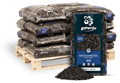 Produktbild von Galamio Holzhackschnitzel Schwarz 60l x 12 Sack 720l 12er Palette
