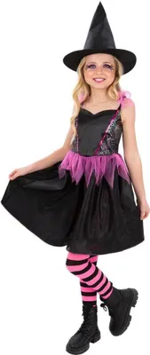 Image de Smiffys - Costume de sorcière "Rainbow" - Fille SM2741 (128-134) (Noir)
