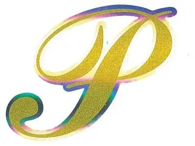 Produktbild von Aufkleber Monogramma Buchstabe P, Gold Metallescente