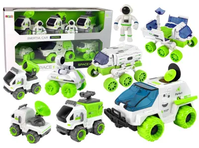 Produktbild von 6-in-1-Weltraumfahrzeug-Set: Rover, Satellit, Astronom, für Kinder