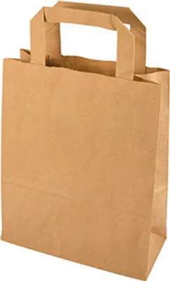 Produktbild von 7200 Papiertüten 22 x 18 x 10 cm braun mit Tragegriff Kraftpapier