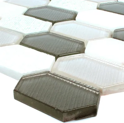 Produktbild von Mosaikfliesen Februata Hexagon Weiss Beige Grau
