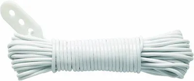 Image de Corde à linge blanche en polypropylène avec tendeur - 20 mètres de long