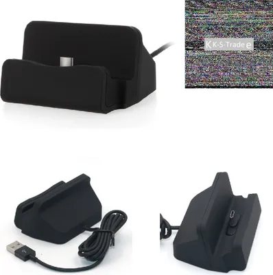 Produktbild von K-S-Trade Docking-Station kompatibel mit Nokia 7.1 Ladestation Dock Ladegerät Docking Station Tischständer Ständer inkl. USB Typ C Kabel schwarz