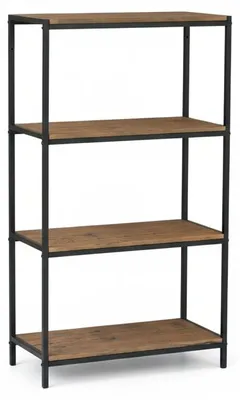 Immagine prodotto di Libreria Industriale 4 Ripiani Scaffale Mobile Legno 60x30x120 cm