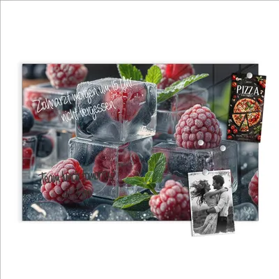 Produktbild von Magnettafel 90x60cm Pinnwand Whiteboard beschreibbar - Gefrorene Beeren