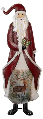 Zdjęcie produktu dla Clayre & Eef Świąteczna figurka dekoracyjna Ojciec Gwiazdka 33x16x85 cm czerwony metal