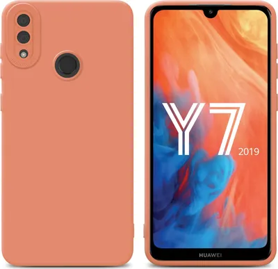Produktbild von Cadorabo Hülle für Huawei Y7 2019 / Y7 PRIME 2019 Schutz Hülle in Orange TPU Silikon Etui Case Handyhülle