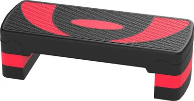 Produktbild von Steppbrett Aerobic-Stepper höhenverstellbar mit 3 Stufen (10/15/20 cm) Fitness Heimtrainer für Indoor Outdoor Belastbarkeit bis 150 kg Rot