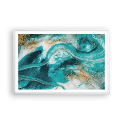 Produktbild von Gerahmtes Poster - Weißer Rahmen - Wasser Meer Ozean - 91,5x61 cm - Wand Bild - Wanddeko - Wandbilder - Kunstposter - Wandposter - Bilderrahmen - Bilder - Kunstdruck - Wanddekoration - P2WAA91x61-5108