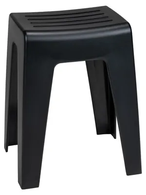 Produktbild von WENKO Kunststoff Badhocker Kumba Schwarz Sitzen Hocker Badezimmer