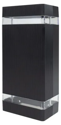 Image de Applique d'extérieur noire et transparente, 2xGU10x15W, en plastique, dimensions : 20 x 9,6 x 8,5 cm, IP44, Ecolight