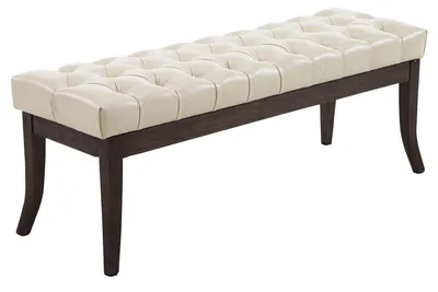 Produktbild von CLP Sitzbank Ramses Kunstleder antik-dunkel mit hochwertiger Polsterung creme Größe 120 cm