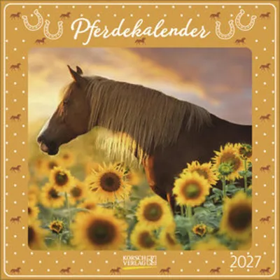 Produktbild von Korsch Wandkalender Pferde 2027 – Mehrsprachig mit Feiertagen und viel Platz für Notizen
