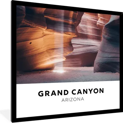 Produktbild von MuchoWow® Gerahmtes Poster Amerika - Arizona - Grand Canyon 40x40 cm - Poster mit Schwarzem Bilderrahmen Wandposter Rahmen Foto Bilder - Mit Rahmen - Wanddekoration Schlafzimmer