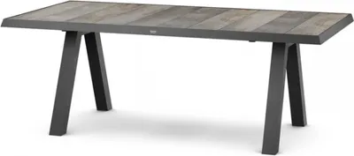 Produktbild von Siena Garden Tirana Dining Tisch, 200x100cm – Aluminium (matt anthrazit) & Keramikplatte (wood grey)