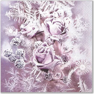 Produktbild von RP 20 Servietten Frosted Roses - Gefrorene Rosen lila 33x33cm