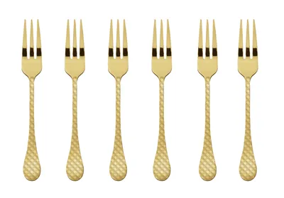 Produktbild von Sambonet Set 6 Kuchengabeln Edelstahl/PVD Gold 52766GA5