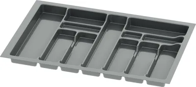 Produktbild von Sossai Besteckeinsatz Divio für Schubladen 80cm | 73 x 49 cm | Anthrazit Besteckkasten Schubladeneinsatz