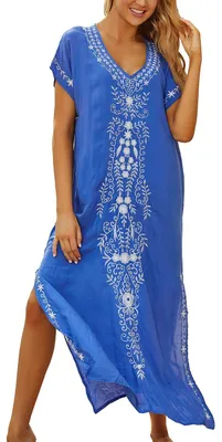 Produktbild von Solidchoice - Kaftan-Strandkleid, Maxikleid, Blau