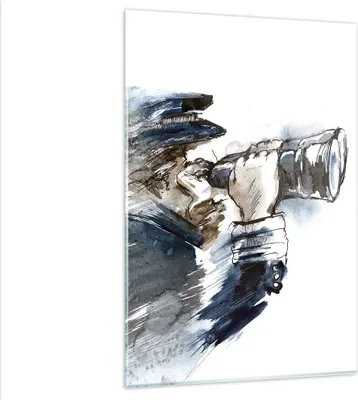 Produktbild von Bilder auf glas - Einteilig - Kopf Illusion Fernglas Mann - 80x120cm - Glasbilder - Wandbilder - Bilder - Wanddekoration aus Glas - Glas Bilder - Wandbild auf Glas - GPA80x120-2992