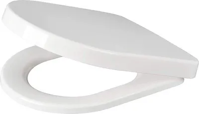 Image de Siège de toilettes, en forme de D, à fermeture automatique, à démontage rapide, en duroplast, simple